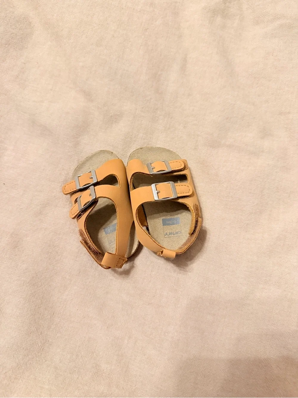 Carter's Tan Double-Buckle Kids Sandals